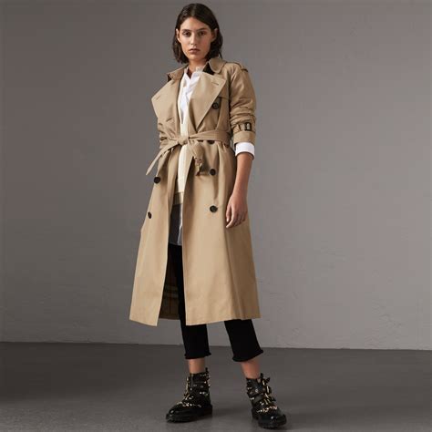 womens burberry long trench coat|Burberry pleated trench coat.